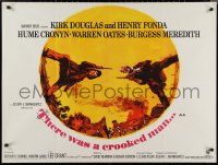 1r0494 THERE WAS A CROOKED MAN British quad 1970 art of Kirk Douglas, Henry Fonda by Stirnweis!