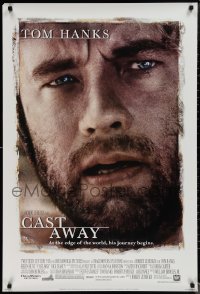 1r0986 CAST AWAY DS 1sh 2000 Tom Hanks stranded on a desert island, Robert Zemeckis
