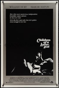 1r0988 CHILDREN OF A LESSER GOD 1sh 1986 William Hurt & Best Actress winner Marlee Matlin!