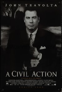 1r0993 CIVIL ACTION advance DS 1sh 1998 portrait of John Travolta as attorney for leukemia victims!