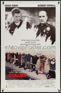 1r0997 COLORS 1sh 1988 Sean Penn & Robert Duvall as cops, directed by Dennis Hopper!