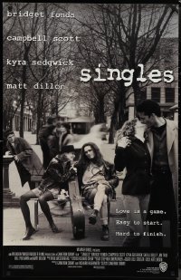 1r0195 SINGLES 26x41 commercial poster 1992 Cameron Crowe, Bridget Fonda, Matt Dillon, Kyra Sedgwick!