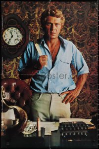 1r0201 STEVE McQUEEN 20x30 English commercial poster 1970s image of actor in study!