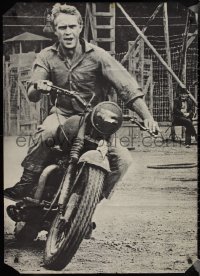 1r0203 STEVE McQUEEN prison camp style 29x41 commercial poster 1966 on motorcycle from Great Escape!