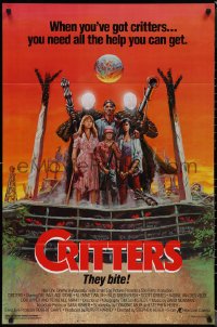 1r1005 CRITTERS 1sh 1986 great completely different art of cast & monsters by Ken Barr!