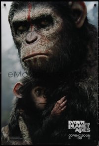 1r1016 DAWN OF THE PLANET OF THE APES style B int'l teaser DS 1sh 2014 close-up of Caesar w/ his son!