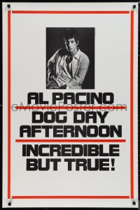 1r1035 DOG DAY AFTERNOON teaser 1sh 1975 Al Pacino, Sidney Lumet bank robbery crime classic!