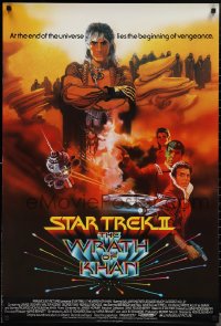 1r0437 STAR TREK II English 1sh 1982 The Wrath of Khan, Ricardo Montalban, Shatner, Bob Peak art!