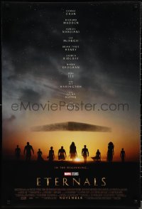 1r1048 ETERNALS advance DS 1sh 2021 Gemma Chan, great sci-fi image, the beginning, cast silhouettes!