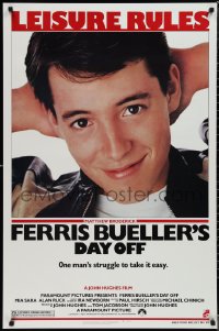 1r1053 FERRIS BUELLER'S DAY OFF 1sh 1986 c/u of Matthew Broderick in John Hughes teen classic!