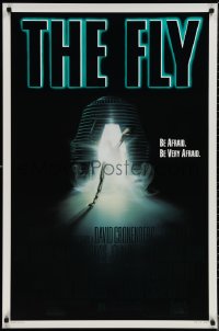 1r1061 FLY 1sh 1986 David Cronenberg, Jeff Goldblum, Geena Davis, cool creepy sci-fi art by Mahon!