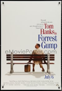 1r1065 FORREST GUMP int'l advance DS 1sh 1994 Tom Hanks sits on bench, Robert Zemeckis classic!