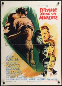 1r0809 CRACK IN THE MIRROR French 20x28 1960 Orson Welles, Bradford Dillman, Greco, all in dual roles!