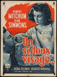 1r0726 ANGEL FACE French 24x32 1953 Robert Mitchum, Jean Simmons, Preminger, Hughes, ultra rare!
