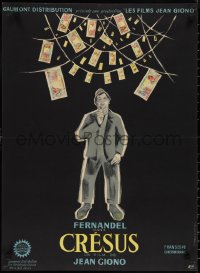 1r0738 CROESUS French 23x31 1960 completely different artwork of wacky Fernandel w/money by Etaix!