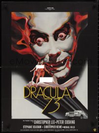 1r0742 DRACULA A.D. 1972 French 23x31 1973 Hammer, cool Landi artwork of vampire Christopher Lee!