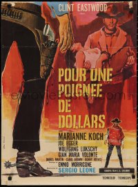1r0749 FISTFUL OF DOLLARS French 23x31 R1970s Sergio Leone classic, Tealdi art of Clint Eastwood!