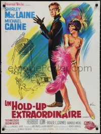1r0752 GAMBIT French 24x32 1967 different Grinsson art of sexy Shirley MacLaine & Michael Caine!
