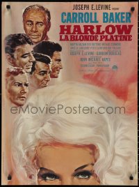1r0755 HARLOW French 23x30 1965 Landi art of Carroll Baker in the title role!