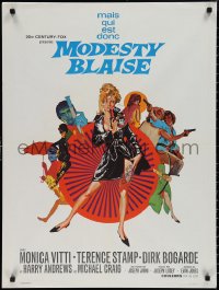 1r0765 MODESTY BLAISE French 24x32 1966 Bob Peak art of sexiest female secret agent Monica Vitti!