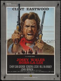 1r0774 OUTLAW JOSEY WALES French 23x31 1976 Eastwood is an army of one, montage art by Roy Andersen!