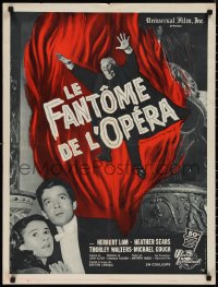 1r0777 PHANTOM OF THE OPERA French 23x31 1962 Hammer horror, Herbert Lom, cool art by Reynold Brown!
