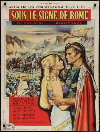 1r0793 SIGN OF THE GLADIATOR French 24x32 1960 Michelangelo Antonioni's Nel segno di Roma, different!