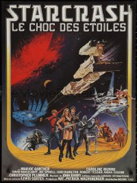 1r0798 STARCRASH French 23x32 1979 Caroline Munro, Hasselhoff, cool different sci-fi art by Mascii!