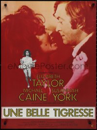 1r0806 X Y & ZEE French 23x31 1971 Elizabeth Taylor, Michael Caine, Susannah York, Zee & Co.