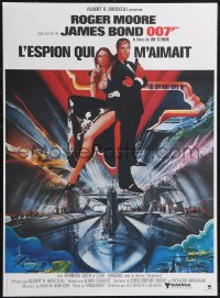 1r0834 SPY WHO LOVED ME French 16x21 R1984 art of Roger Moore as James Bond by Bob Peak!