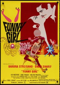 1r0325 FUNNY GIRL German 1969 Barbra Streisand, Sharif, Wyler, Bob Peak & Tal Stubis art!