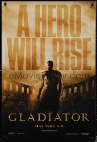 1r1081 GLADIATOR teaser DS 1sh 2000 a hero will rise, Russell Crowe, directed by Ridley Scott!