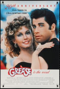 1r1090 GREASE DS 1sh R1998 close-up John Travolta & Olivia Newton-John in a most classic musical!
