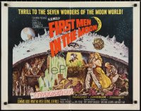 1r0860 FIRST MEN IN THE MOON 1/2sh 1964 Ray Harryhausen, H.G. Wells, fantastic sci-fi art!