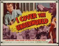 1r0864 I COVER THE UNDERWORLD style A 1/2sh 1955 cool art of sexy smoking bad girl & McClory w/gun!