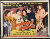 1r0867 JUVENILE JUNGLE style B 1/2sh 1958 girl delinquent & a jet propelled gang out for fast kicks!