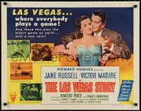 1r0869 LAS VEGAS STORY style B 1/2sh 1952 Mature & sexy Jane Russell in Sin City, Howard Hughes!