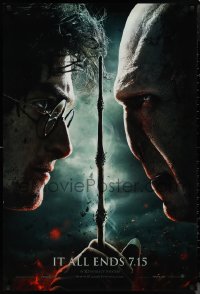 1r1108 HARRY POTTER & THE DEATHLY HALLOWS PART 2 teaser DS 1sh 2011 Radcliffe & Fiennes face-off!