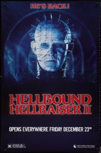 1r1120 HELLBOUND: HELLRAISER II teaser 1sh 1988 Clive Barker, close-up of Pinhead, he's back!