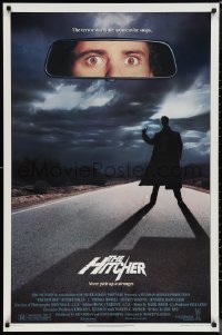 1r1125 HITCHER 1sh 1986 creepy hitchhiker Rutger Hauer, C. Thomas Howell, never pick-up a stranger!
