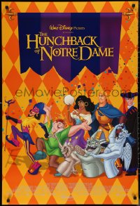 1r1134 HUNCHBACK OF NOTRE DAME int'l DS 1sh 1996 Walt Disney cartoon, cool checkerboard art!