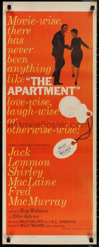 1r0880 APARTMENT insert 1960 directed by Billy Wilder, Jack Lemmon, Shirley MacLaine!