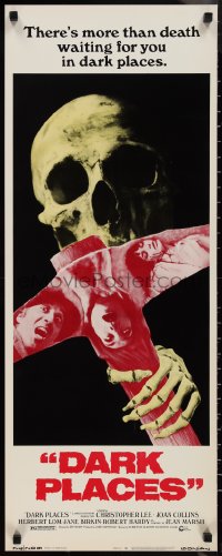 1r0887 DARK PLACES insert 1974 cool image of skull & pick, there's more than death waiting for you!