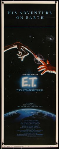 1r0889 E.T. THE EXTRA TERRESTRIAL insert 1982 Drew Barrymore, Steven Spielberg, John Alvin art!