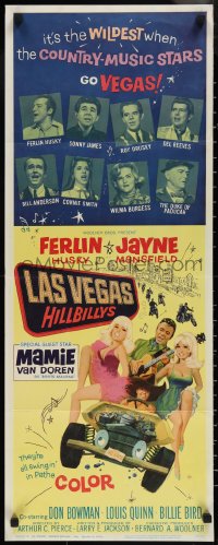 1r0899 LAS VEGAS HILLBILLYS insert 1966 Ferlin Husky with sexy Jayne Mansfield & Mamie Van Doren!