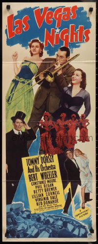 1r0900 LAS VEGAS NIGHTS insert 1941 Tommy Dorsey, Bert Wheeler, Constance Moore & more, ultra rare!