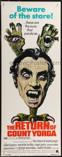 1r0907 RETURN OF COUNT YORGA insert 1971 Robert Quarry, AIP vampires, wild monster art!