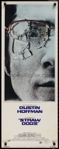 1r0915 STRAW DOGS insert 1972 Sam Peckinpah classic, Dustin Hoffman with shattered glasses!