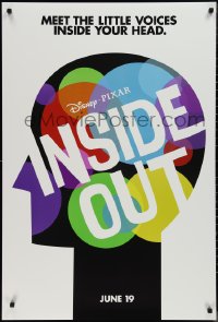 1r1152 INSIDE OUT advance DS 1sh 2015 Walt Disney, Pixar, the voices inside your head, profile art!