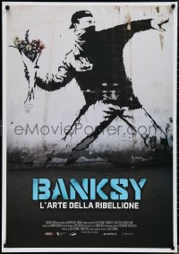 1r0605 BANKSY & THE RISE OF OUTLAW ART Italian 1sh 2020 art of rioter 'throwing' flowers!